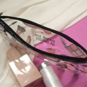 Пенал - футляр, отдел на молнии, цвет прозрачный/чёрный Пенал - футляр, отдел на молнии, цвет прозрачный/чёрный