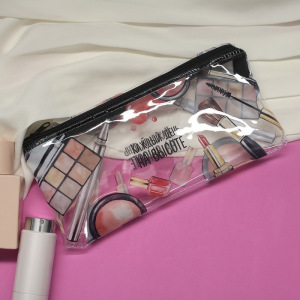 Пенал - футляр, отдел на молнии, цвет прозрачный/чёрный Пенал - футляр, отдел на молнии, цвет прозрачный/чёрный