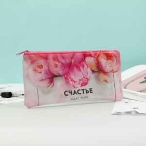 Пенал - футляр, отдел на молнии, цвет розовый/белый Пенал - футляр, отдел на молнии, цвет розовый/белый