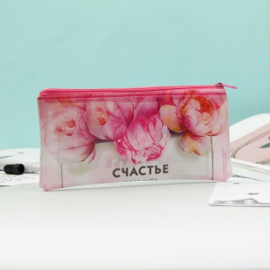 Пенал - футляр, отдел на молнии, цвет розовый/белый Пенал - футляр, отдел на молнии, цвет розовый/белый