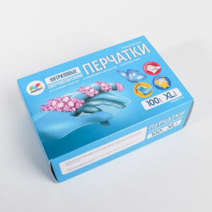 Перчатки нитриловые Malibri «Универсальные», размер XL, 100 шт/уп, цвет голубой Перчатки нитриловые Malibri «Универсальные», размер XL, 100 шт/уп, цвет голубой