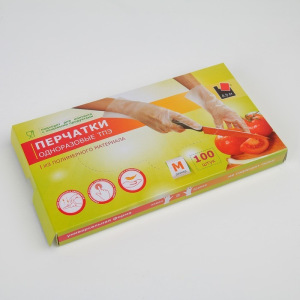 Перчатки одноразовые, размер M, ТПЭ, 100 шт/уп Перчатки одноразовые, размер M, ТПЭ, 100 шт/уп