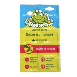 Пластины от комаров "Таежа", с экстрактом ромашки, без запаха, 10 шт Пластины от комаров "Таежа", с экстрактом ромашки, без запаха, 10 шт