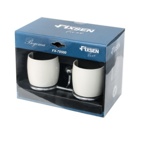 Подстаканник Fixsen FX-78507, двойной, керамический, хром Подстаканник Fixsen FX-78507, двойной, керамический, хром