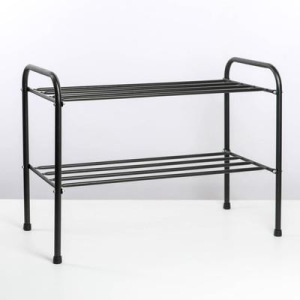 Подставка для обуви, 2 яруса, 65×32×48,5 см, цвет чёрный Подставка для обуви, 2 яруса, 65×32×48,5 см, цвет чёрный