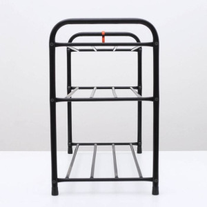 Подставка для обуви, 3 яруса, 65×30×48 см, цвет чёрный Подставка для обуви, 3 яруса, 65×30×48 см, цвет чёрный