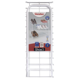 Подставка для обуви Metaltex, 3-х ярусная, 64 x 23 x 59 см, цвет белый Подставка для обуви Metaltex, 3-х ярусная, 64 x 23 x 59 см, цвет белый