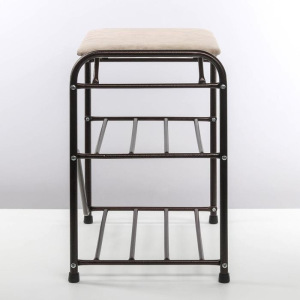 Подставка для обуви с сиденьем, 3 яруса, 45×32×48,5 см, замша, цвет медный антик Подставка для обуви с сиденьем, 3 яруса, 45×32×48,5 см, замша, цвет медный антик