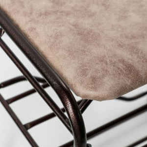 Подставка для обуви с сиденьем, 3 яруса, 45×32×48,5 см, замша, цвет медный антик Подставка для обуви с сиденьем, 3 яруса, 45×32×48,5 см, замша, цвет медный антик