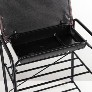 Подставка для обуви с сиденьем и ящиком ЗМИ, 3 яруса, 45×30×48 см, цвет чёрный Подставка для обуви с сиденьем и ящиком ЗМИ, 3 яруса, 45×30×48 см, цвет чёрный