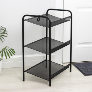 Подставка для обуви «Женева-13», 3 полки, 45×27×60 см, цвет чёрный Подставка для обуви «Женева-13», 3 полки, 45×27×60 см, цвет чёрный