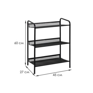 Подставка для обуви «Женева-13», 3 полки, 45×27×60 см, цвет чёрный Подставка для обуви «Женева-13», 3 полки, 45×27×60 см, цвет чёрный