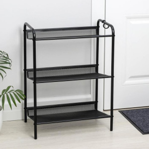 Подставка для обуви «Женева-13», 3 полки, 45×27×60 см, цвет чёрный Подставка для обуви «Женева-13», 3 полки, 45×27×60 см, цвет чёрный