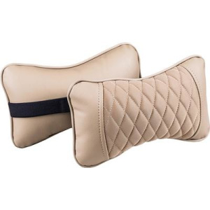 Подушка автомобильная, для шеи Element, жаккард-экокожа, бежевый, 2 шт Подушка автомобильная, для шеи Element, жаккард-экокожа, бежевый, 2 шт