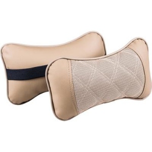 Подушка автомобильная, для шеи Sting, экокожа-нубук, бежевый, 2 шт Подушка автомобильная, для шеи Sting, экокожа-нубук, бежевый, 2 шт