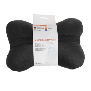 Подушка автомобильная косточка, на подголовник, лен, коричневый, 16х24 см Подушка автомобильная косточка, на подголовник, лен, коричневый, 16х24 см