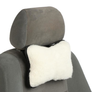 Подушка автомобильная косточка, на подголовник, меховые, белый 25х19 см, набор 2 шт Подушка автомобильная косточка, на подголовник, меховые, белый 25х19 см, набор 2 шт