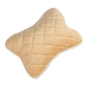 Подушка автомобильная косточка, на подголовник, велюр, ромб, бежевый 25х19 см, набор 2 шт Подушка автомобильная косточка, на подголовник, велюр, ромб, бежевый 25х19 см, набор 2 шт