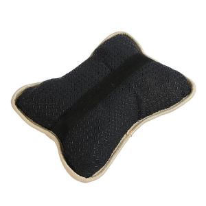 Подушка автомобильная косточка, на подголовник, велюр, ромб, бежевый 25х19 см, набор 2 шт Подушка автомобильная косточка, на подголовник, велюр, ромб, бежевый 25х19 см, набор 2 шт