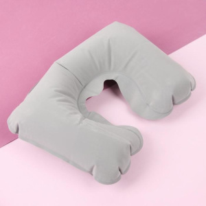 Подушка для шеи дорожная, надувная, 42 × 27 см, цвет серый Подушка для шеи дорожная, надувная, 42 × 27 см, цвет серый