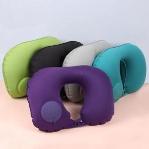 Подушка для шеи дорожная, надувная, с насосом, 47 × 27 см, цвет МИКС Подушка для шеи дорожная, надувная, с насосом, 47 × 27 см, цвет МИКС
