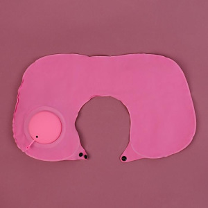 Подушка для шеи дорожная, надувная, с насосом, 47 × 27 см, цвет МИКС Подушка для шеи дорожная, надувная, с насосом, 47 × 27 см, цвет МИКС