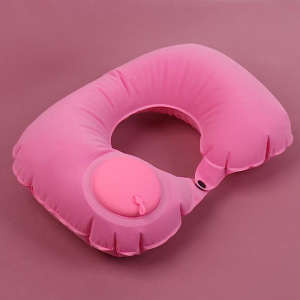 Подушка для шеи дорожная, надувная, с насосом, 47 × 27 см, цвет МИКС Подушка для шеи дорожная, надувная, с насосом, 47 × 27 см, цвет МИКС