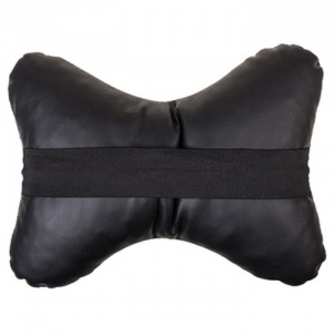 Подушка на подголовник Skyway экокожа, черная, строчка красная Подушка на подголовник Skyway экокожа, черная, строчка красная