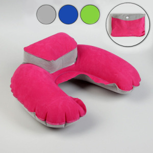 Подушка-воротник для шеи, с подголовником, надувная, в чехле, 43 × 28 см, цвет МИКС Подушка-воротник для шеи, с подголовником, надувная, в чехле, 43 × 28 см, цвет МИКС