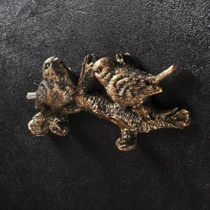 Подвесной декор "Веточка с двумя птичками" бронза Подвесной декор "Веточка с двумя птичками" бронза