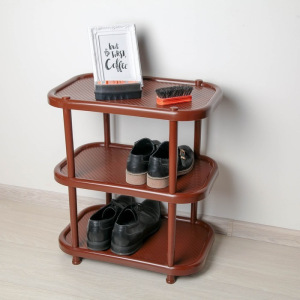 Полка для обуви, 3 яруса, 49,2×30,7×58,2 см, цвет коричневый Полка для обуви, 3 яруса, 49,2×30,7×58,2 см, цвет коричневый