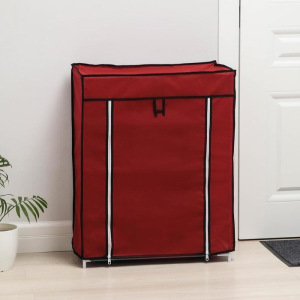 Полка для обуви, 4 яруса, 60×30×72 см, цвет бордовый Полка для обуви, 4 яруса, 60×30×72 см, цвет бордовый