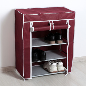 Полка для обуви, 4 яруса, 60×30×72 см, цвет бордовый Полка для обуви, 4 яруса, 60×30×72 см, цвет бордовый