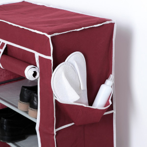 Полка для обуви, 4 яруса, 60×30×72 см, цвет бордовый Полка для обуви, 4 яруса, 60×30×72 см, цвет бордовый