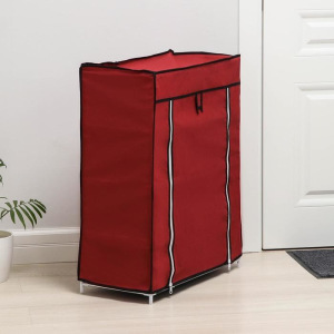 Полка для обуви, 4 яруса, 60×30×72 см, цвет бордовый Полка для обуви, 4 яруса, 60×30×72 см, цвет бордовый