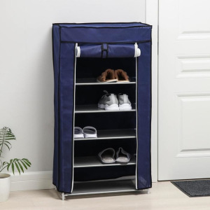 Полка для обуви, 6 ярусов, 57×28×107 см, цвет синий Полка для обуви, 6 ярусов, 57×28×107 см, цвет синий