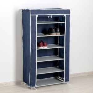 Полка для обуви, 6 ярусов, 57×28×107 см, цвет синий Полка для обуви, 6 ярусов, 57×28×107 см, цвет синий