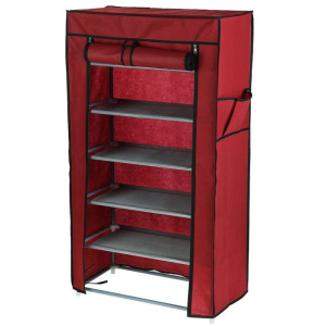 Полка для обуви, 6 ярусов, 60×28×105 см, цвет бордовый Полка для обуви, 6 ярусов, 60×28×105 см, цвет бордовый