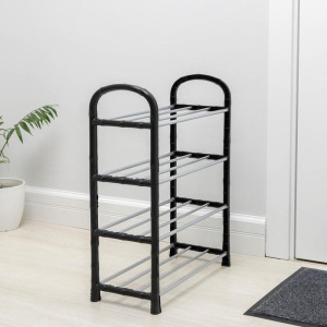 Полка для обуви Доляна, 4 яруса, 42×19×55 см, цвет чёрный Полка для обуви Доляна, 4 яруса, 42×19×55 см, цвет чёрный