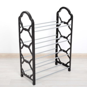 Полка для обуви Доляна, 4 яруса, 42×19×58 см, цвет чёрный Полка для обуви Доляна, 4 яруса, 42×19×58 см, цвет чёрный