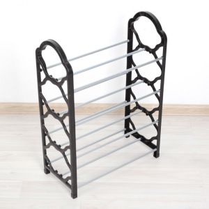 Полка для обуви Доляна, 4 яруса, 42×19×58 см, цвет чёрный Полка для обуви Доляна, 4 яруса, 42×19×58 см, цвет чёрный