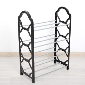 Полка для обуви Доляна, 4 яруса, 42×19×58 см, цвет чёрный Полка для обуви Доляна, 4 яруса, 42×19×58 см, цвет чёрный