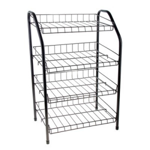 Полка для обуви разборная, 4 яруса, 46×28×70 см, цвет чёрный Полка для обуви разборная, 4 яруса, 46×28×70 см, цвет чёрный