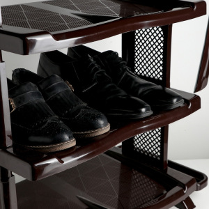 Полка для обуви с ложкой, 4 яруса, 50×32,5×72 см, цвет коричневый Полка для обуви с ложкой, 4 яруса, 50×32,5×72 см, цвет коричневый