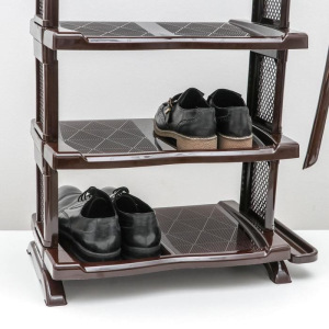Полка для обуви с ложкой, 5 яруса, 50×32,5×91 см, цвет коричневый Полка для обуви с ложкой, 5 яруса, 50×32,5×91 см, цвет коричневый
