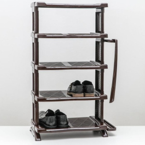 Полка для обуви с ложкой, 5 яруса, 50×32,5×91 см, цвет коричневый Полка для обуви с ложкой, 5 яруса, 50×32,5×91 см, цвет коричневый