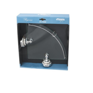 Полка Fixsen FX-78503A, стеклянная, угловая, хром Полка Fixsen FX-78503A, стеклянная, угловая, хром