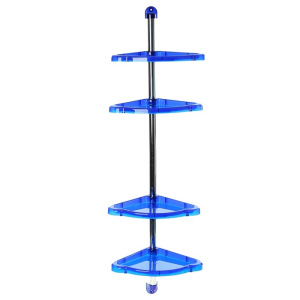 Полка угловая 4-х ярусная «Элансия», 24×24×98,2 см, цвет синий Полка угловая 4-х ярусная «Элансия», 24×24×98,2 см, цвет синий