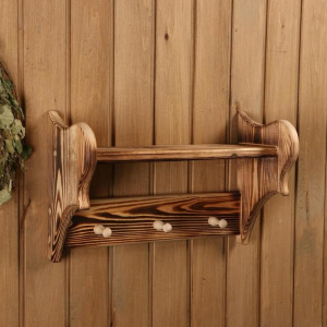 Полка вешалка малая, обожжённая, 3 крючка, 43×27×17 см Полка вешалка малая, обожжённая, 3 крючка, 43×27×17 см