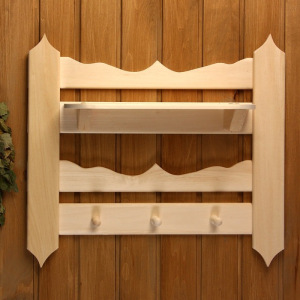 Полка вешалка резная, 3 крючка, 55×50×12 см Полка вешалка резная, 3 крючка, 55×50×12 см